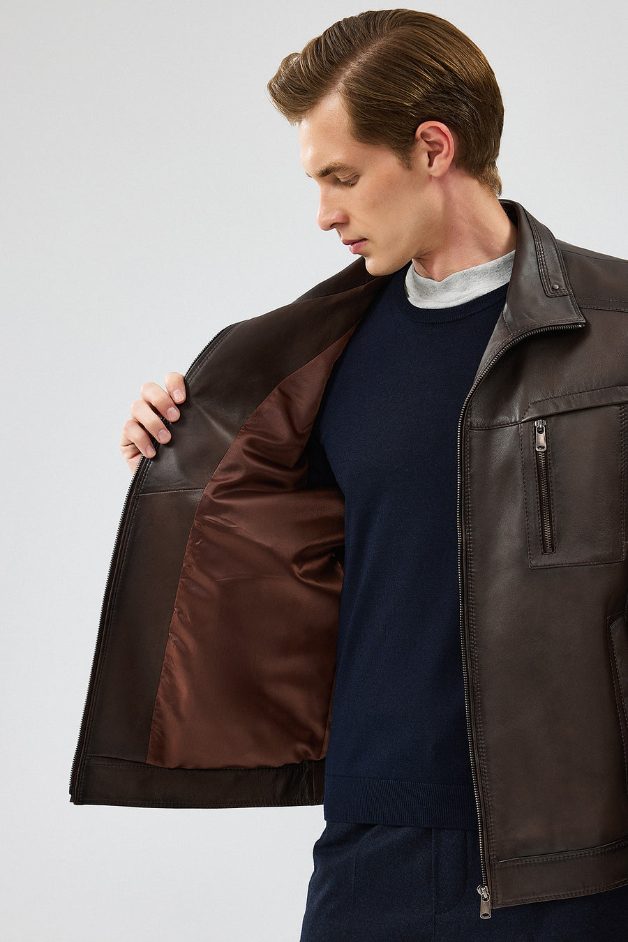 Hugo Men's Mink Leather Jacket