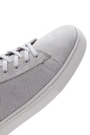 Men's Gray Suede Leather Sneaker | Derimod