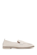 Women's Beige Leather Masculine Loafer | Derimod