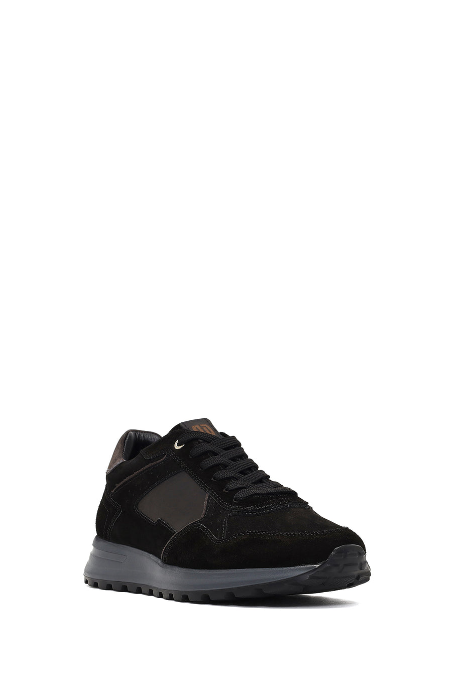 Men's Black Lace-Up Leather Sneaker