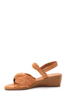 Women's Tan Leather Comfort Sandals | Derimod
