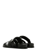 Women's Black Leather Slippers | Derimod