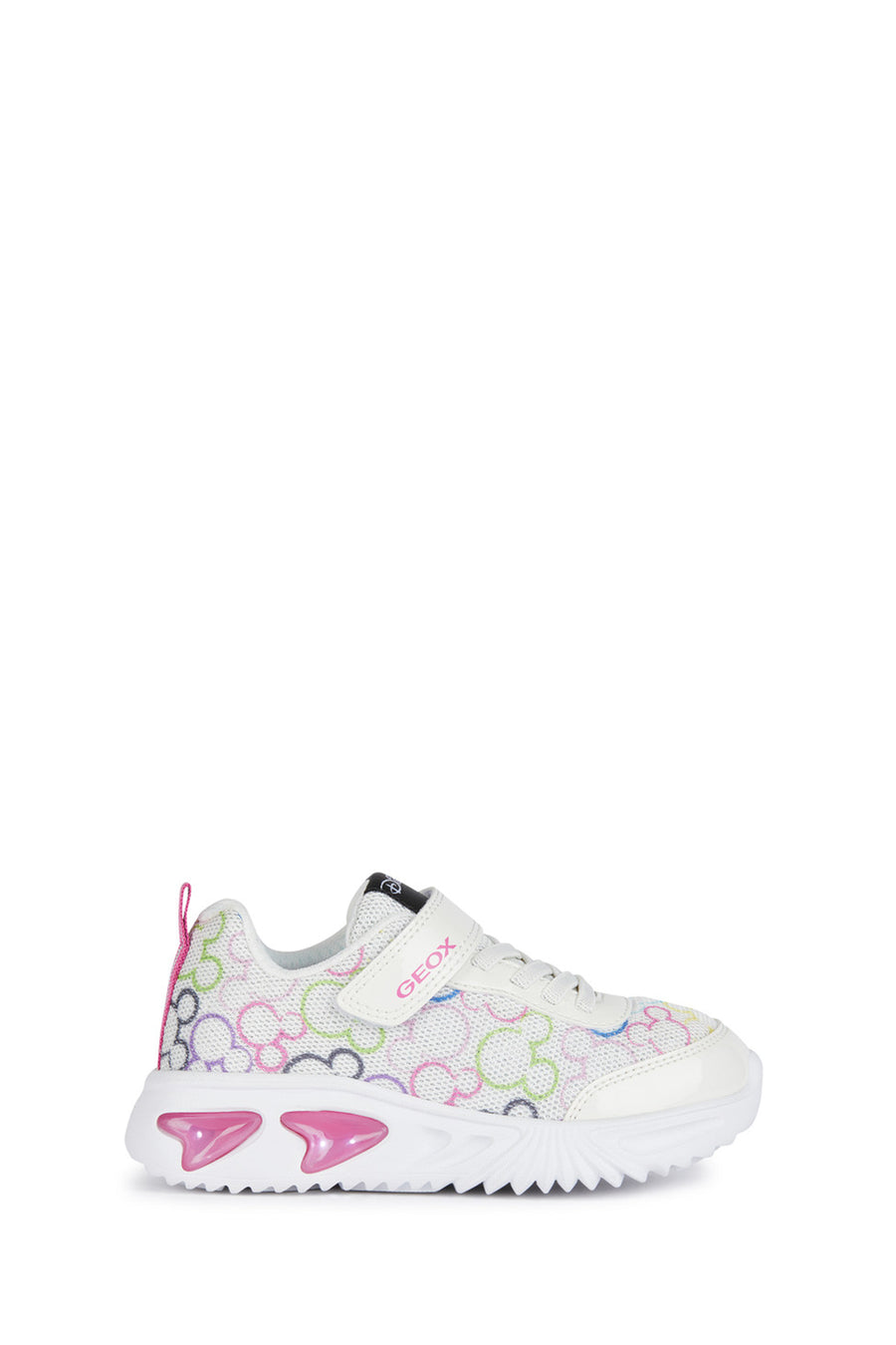 Geox Girl White Assister Strap Leather Sneaker