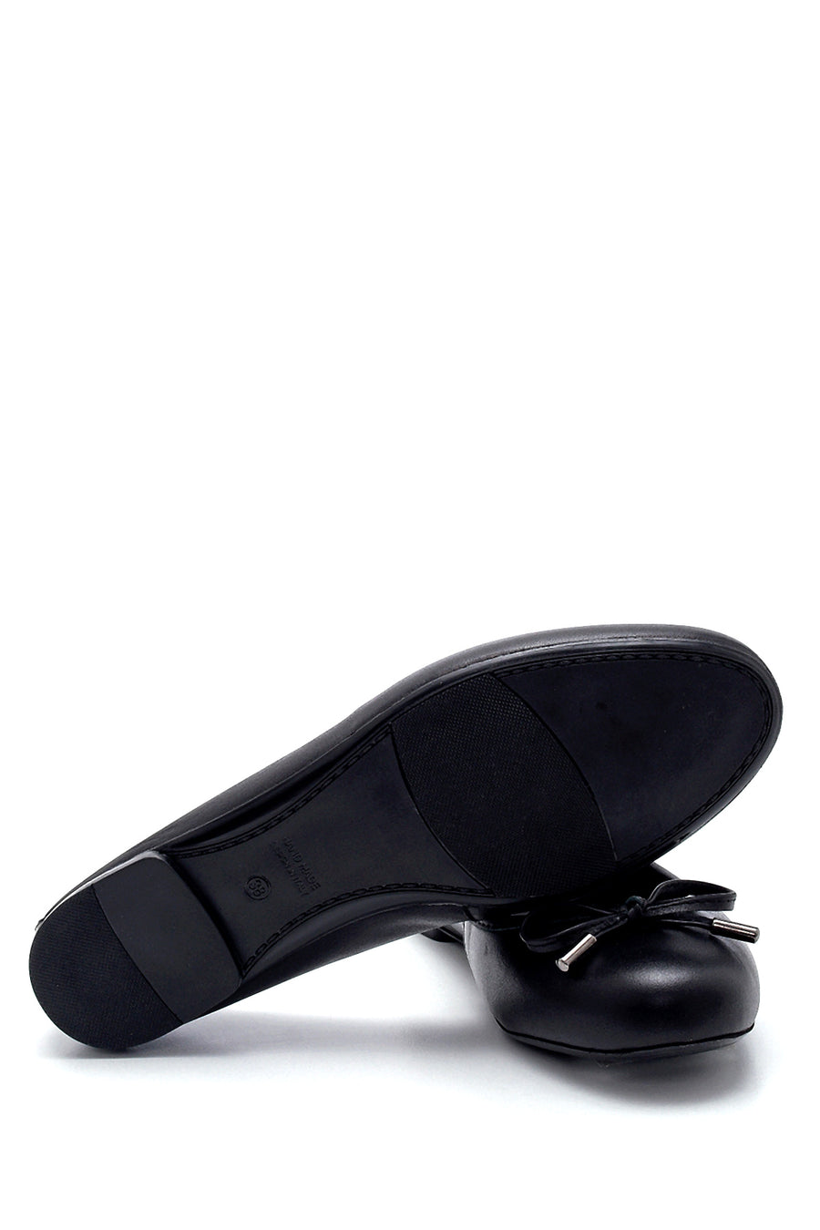 Women's Leather Bow Detailed Ballerinas