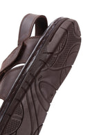 Erkek Kahverengi Nubuk Deri Sandalet | Derimod