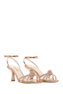 Women's Pink Ankle Strap Stone Heeled Sandals | Derimod