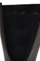 Woman Black Zip Closure Leather Boots | Derimod