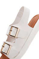 Women's White Double Buckle Comfort Sandals | Derimod