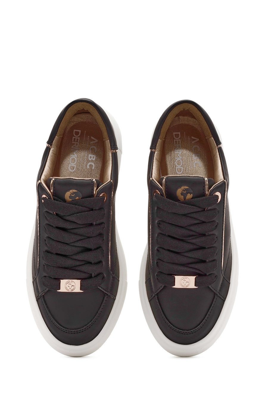 ACBC x Derimod Women's Black Lace-Up Chunky Sole Sneakers