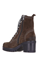 Women's Suede Leather Lace Up Boots | Derimod