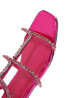 Women's Pink Stone Flat Sandals | Derimod