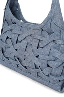 Woman Jean Blue Knitted Shoulder Bag | Derimod