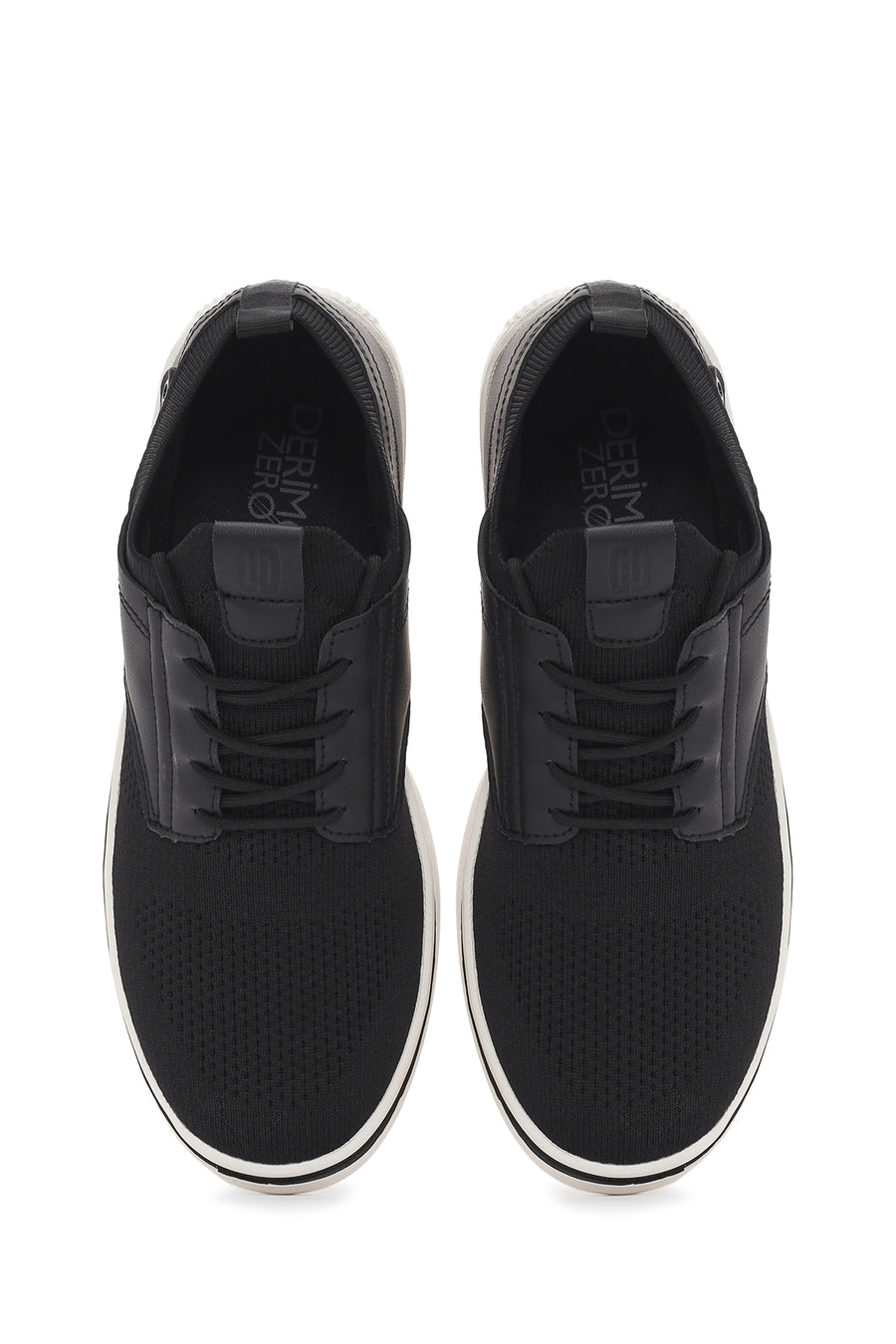 Erkek Siyah Bağcıklı Kumaş Sneaker