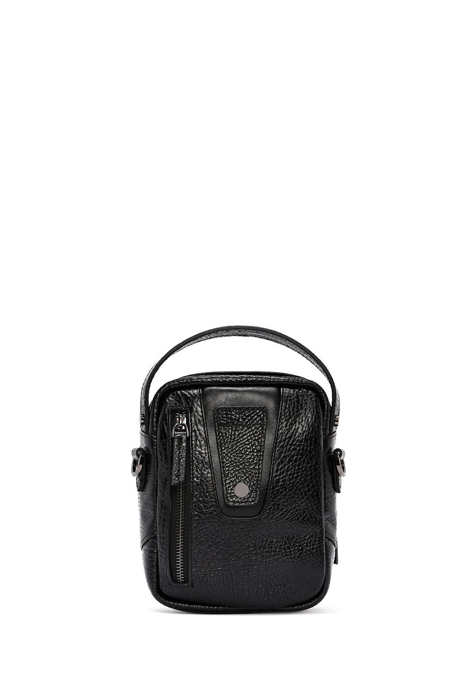 Men's Black Leather Messenger Bag
