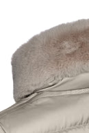 Geox Women's Beige Bettanie Fur Detailed Coat | Derimod