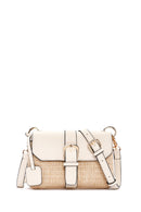 Women's White Long Straw Shoulder Bag | Derimod