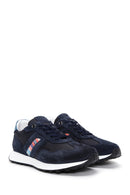 Men's Navy Blue Suede Leather Detailed Sneaker | Derimod