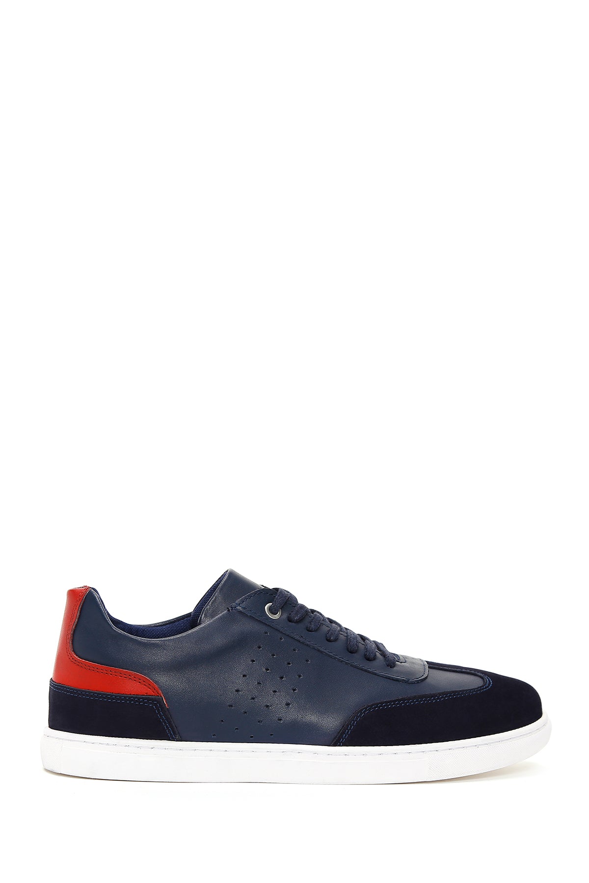 Men's Navy Blue Leather Sneaker 23SFD693014 | Derimod