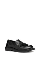 Geox Women's Black Serilda Leather Masculine Loafer | Derimod