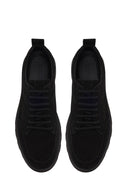 Erkek Siyah Bağcıklı Nubuk Deri Casual Sneaker | Derimod