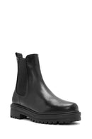 Women's Black Leather Chelsea Boots | Derimod