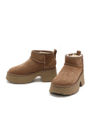 Women's Brown Thick Soled Suede Leather Teddy Boots | Derimod