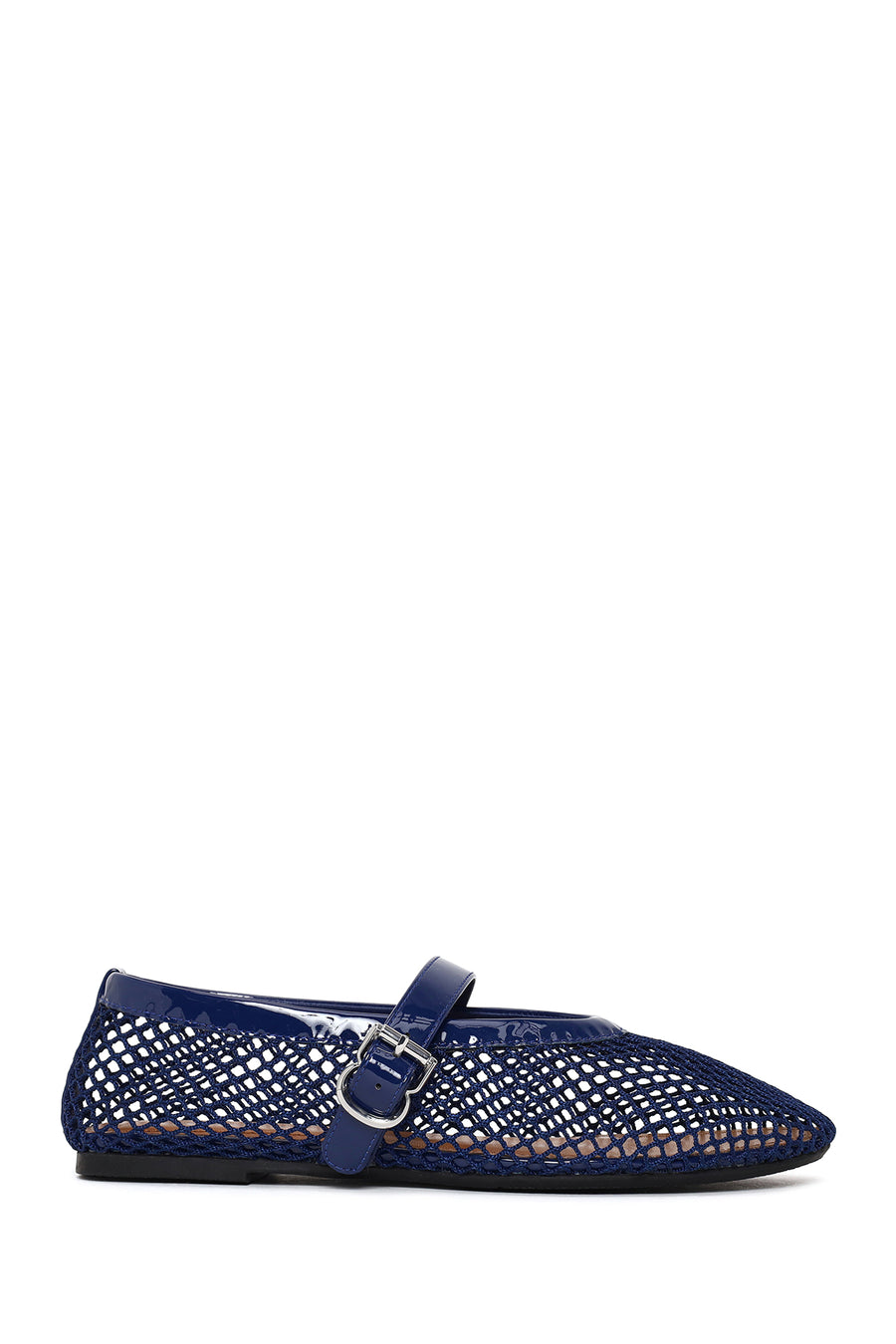 Woman Navy Mesh Ballerine Shoes 26PFD44166F | Derimod