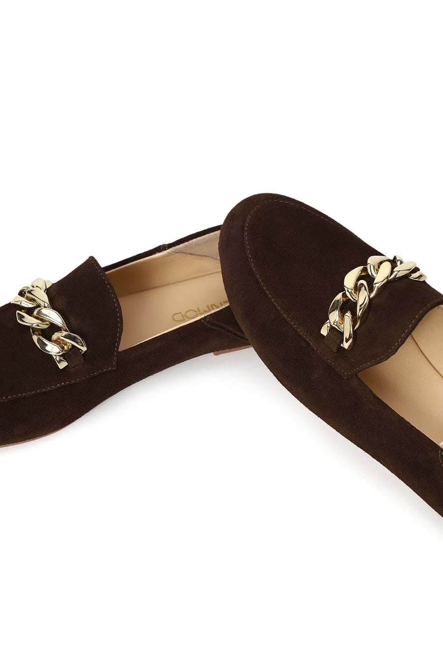 Woman Brown Buckled Suede Masculine Loafer