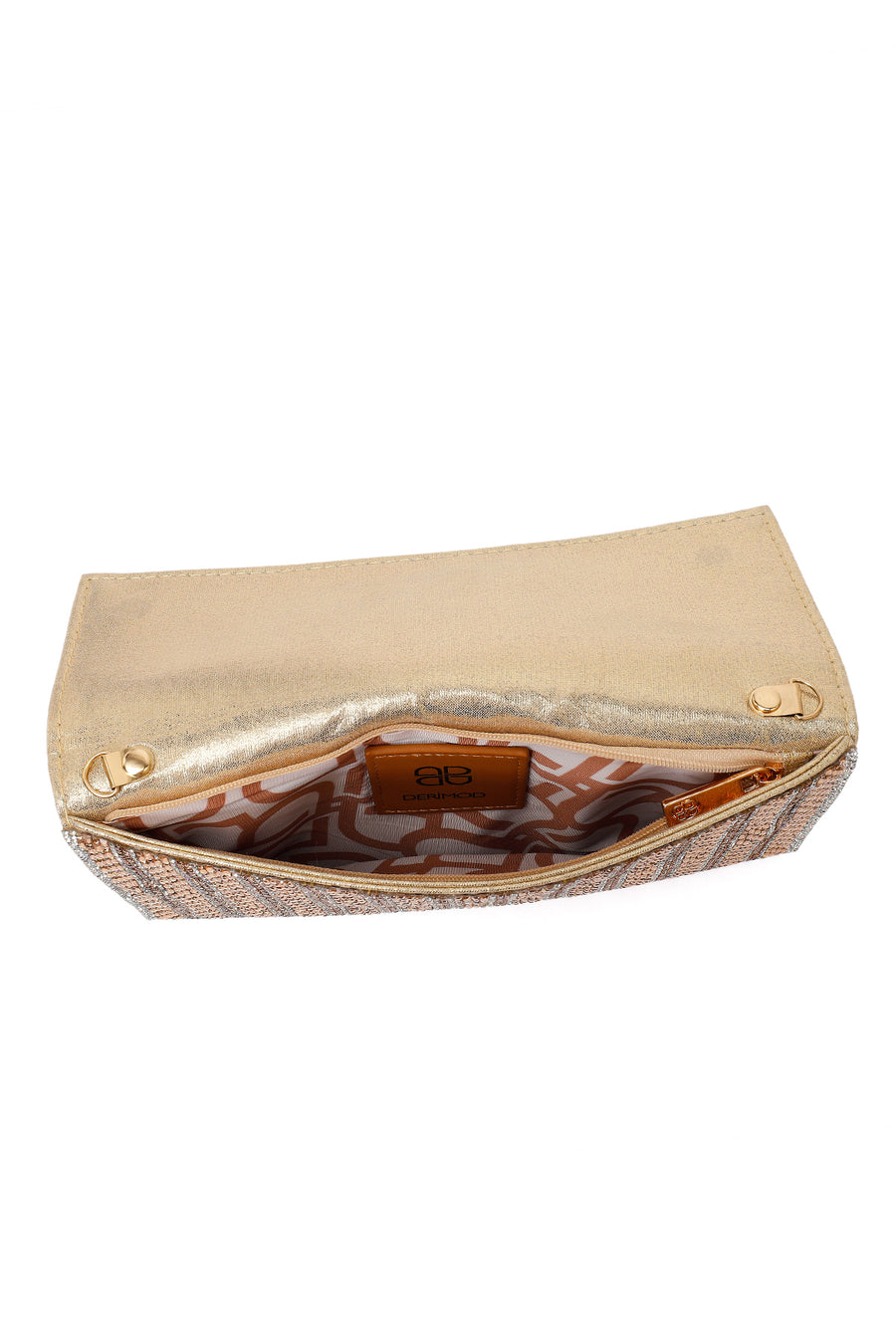 Woman Pink Chain-Strap Embellished Evening Bag