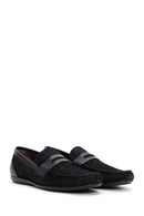 Men's Black Printed Leather Casual Loafer | Derimod