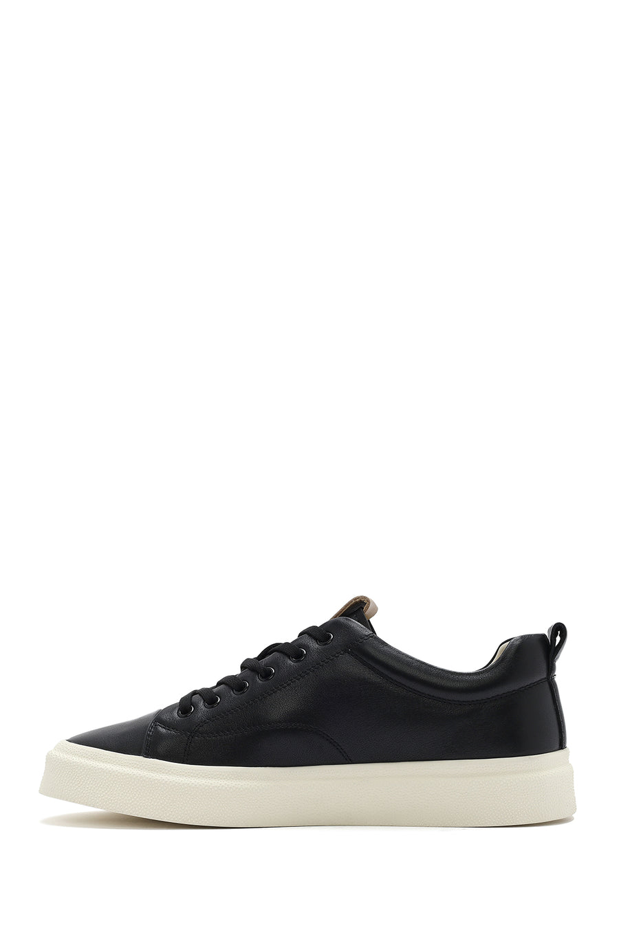 Men's Black Lace-up Leather Sneaker