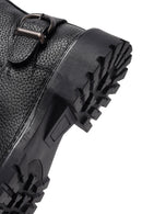Woman Siyah Leather Biker Bot | Derimod
