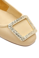 Women's Yellow Leather Buckle Ballerinas | Derimod