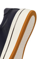 Men's Navy Blue Lace-up Thick-Sole Leather Sneaker | Derimod
