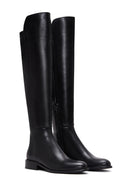 Women's Black Zippered Leather Boots | Derimod