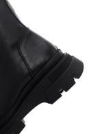 Women's Black Zippered Leather Boots | Derimod