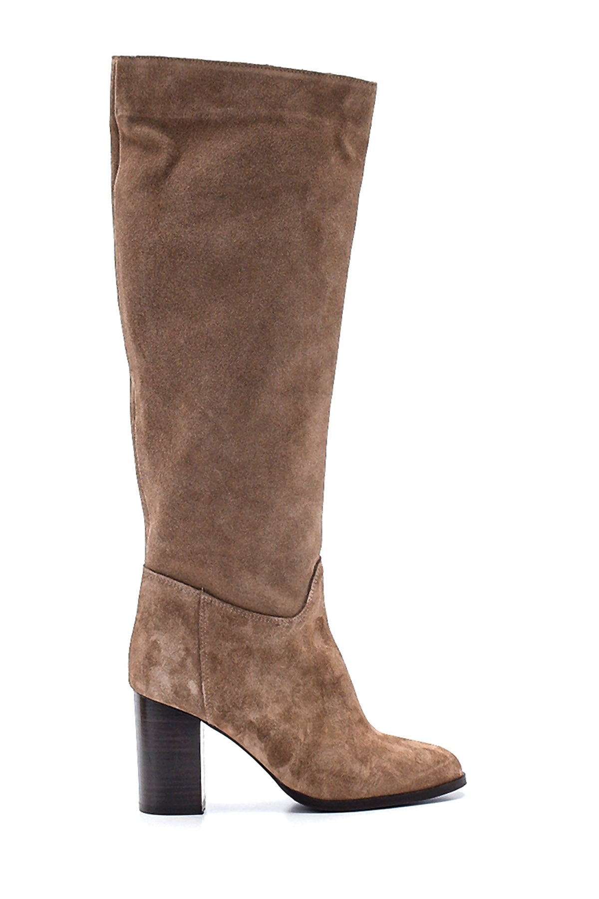 Women's Suede Heeled Leather Boots 21WFD150610 | Derimod