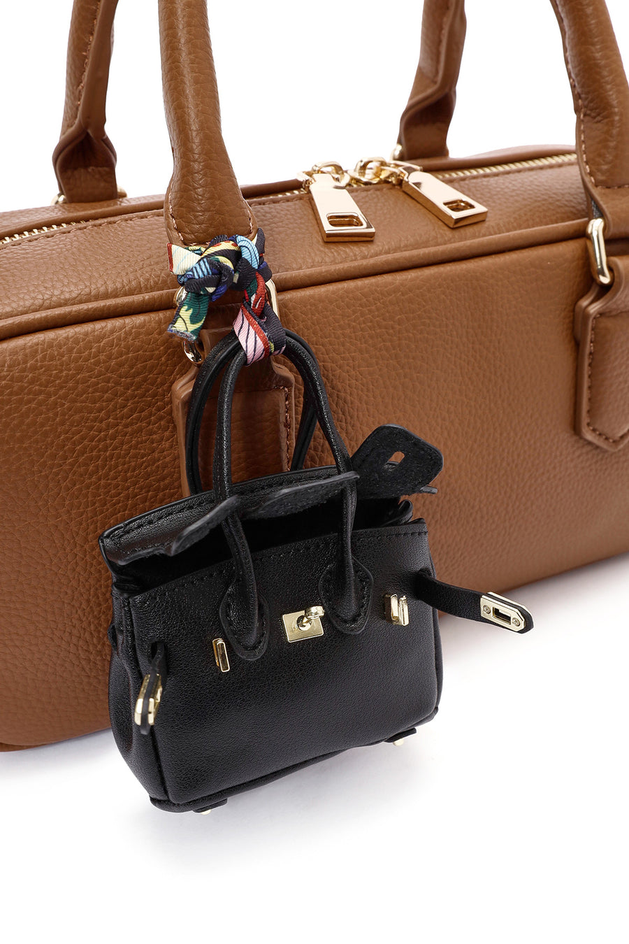 Women's Brown Long Strap Accessory Detailed Handbag