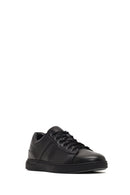 Erkek Siyah Bağcıklı Deri Casual Sneaker | Derimod
