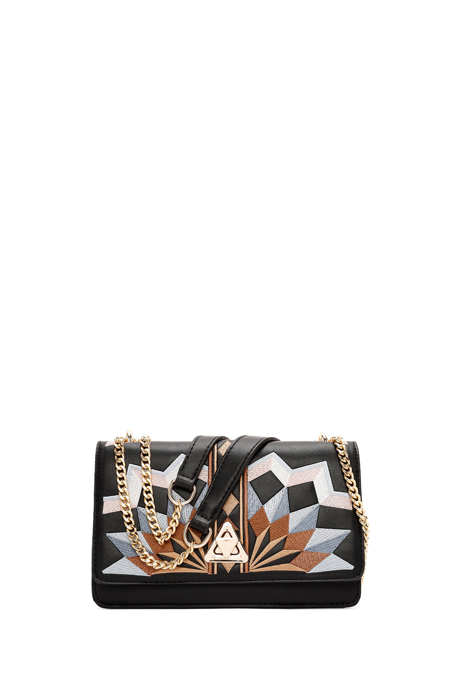 Woman Black Long-Strap Printed Shoulder Bag AB200002SB | Derimod