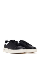 Erkek Siyah Bağcıklı Kalın Deri Sneaker | Derimod