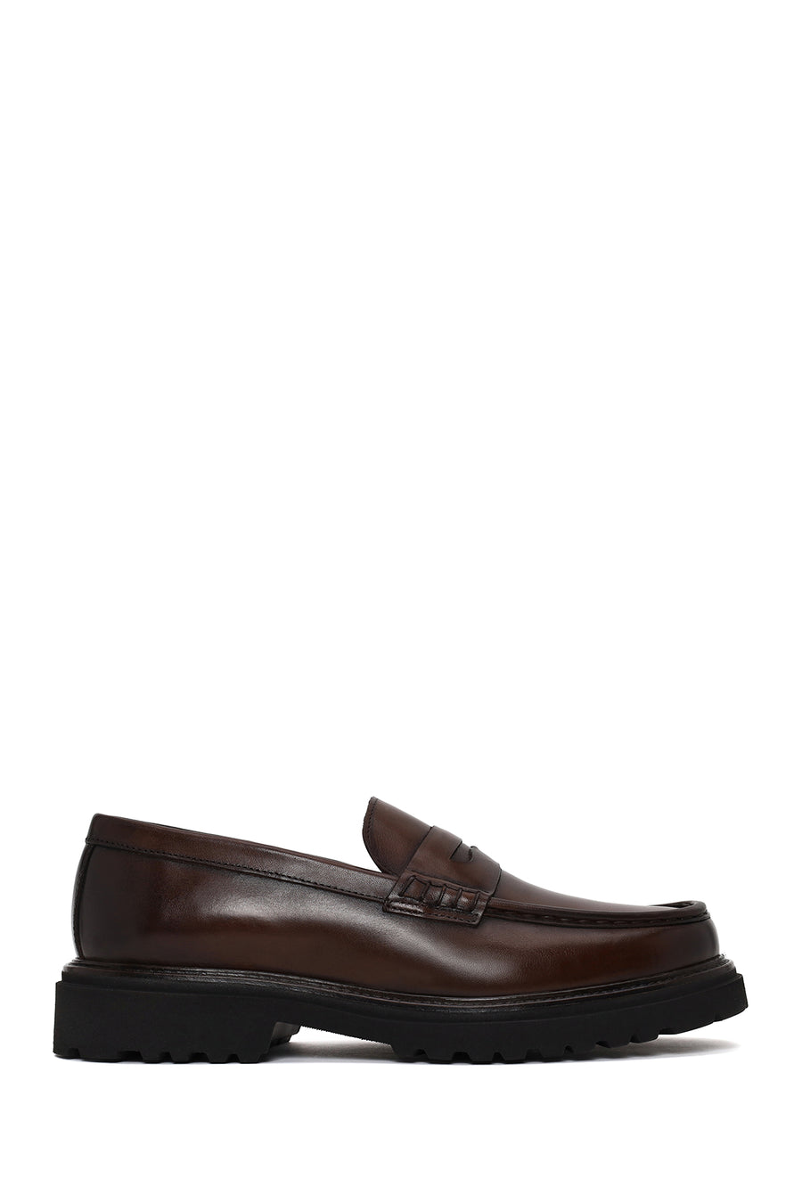 Male Brown Leather Casual Loafer WM820010DV | Derimod