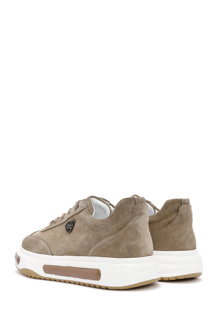 Men's Mink Thick Sole Lace-up Suede Leather Sneaker