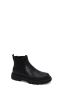Male Black Thick-Soled Leather Casual Chelsea Boots | Derimod