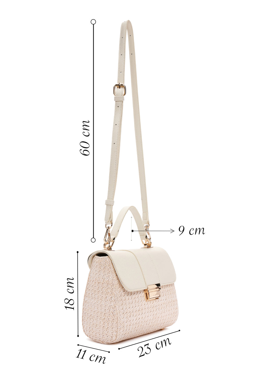 Women's Beige Long Strap Straw Shoulder Bag