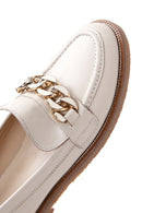 Women's Beige Leather Loafer | Derimod