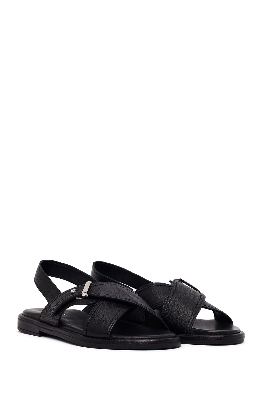 Woman Black Leather Sandal