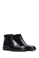 Men's Black Leather Classic Zipper Boots | Derimod