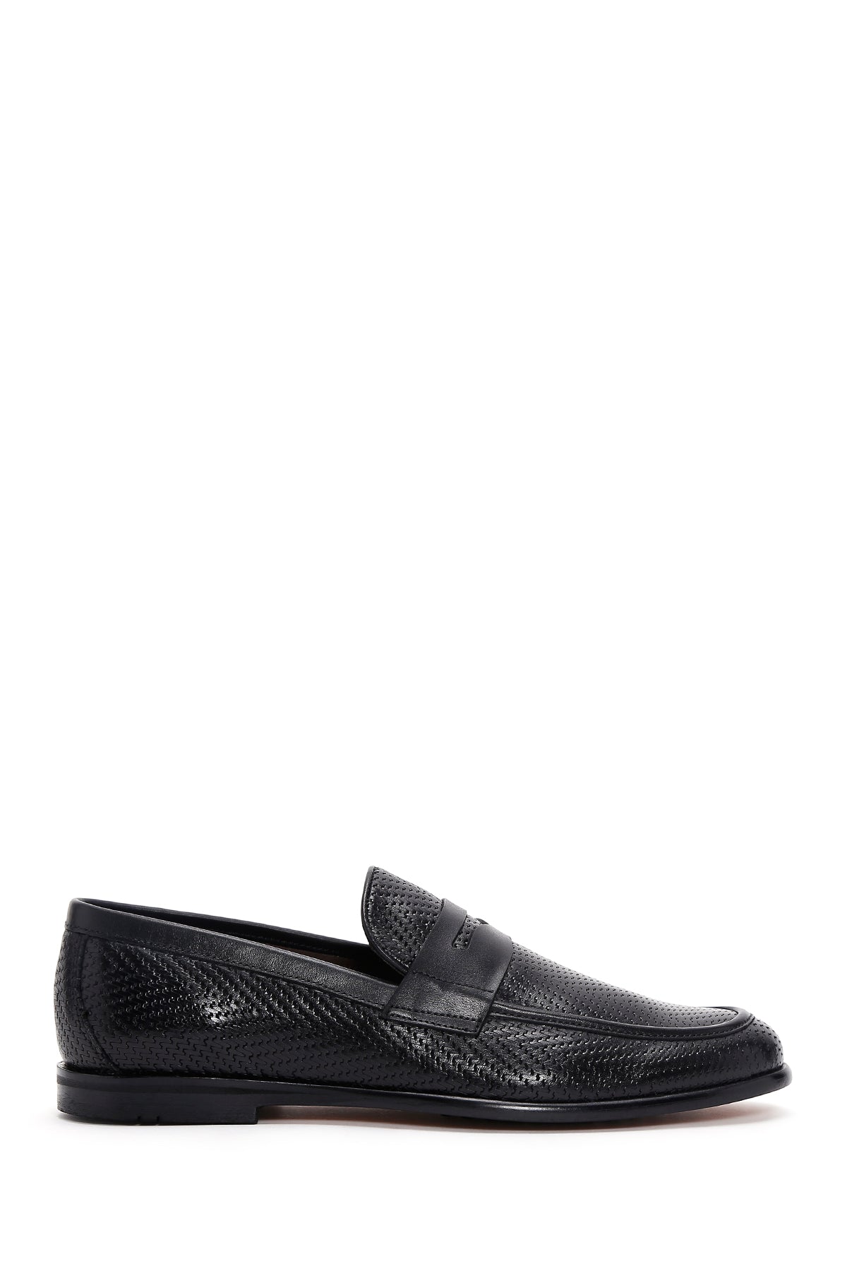 Men's Black Leather Printed Classic Loafer 23SFD602126 | Derimod