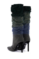 Women's Multi-Colored Stone Thin Heeled Boots | Derimod